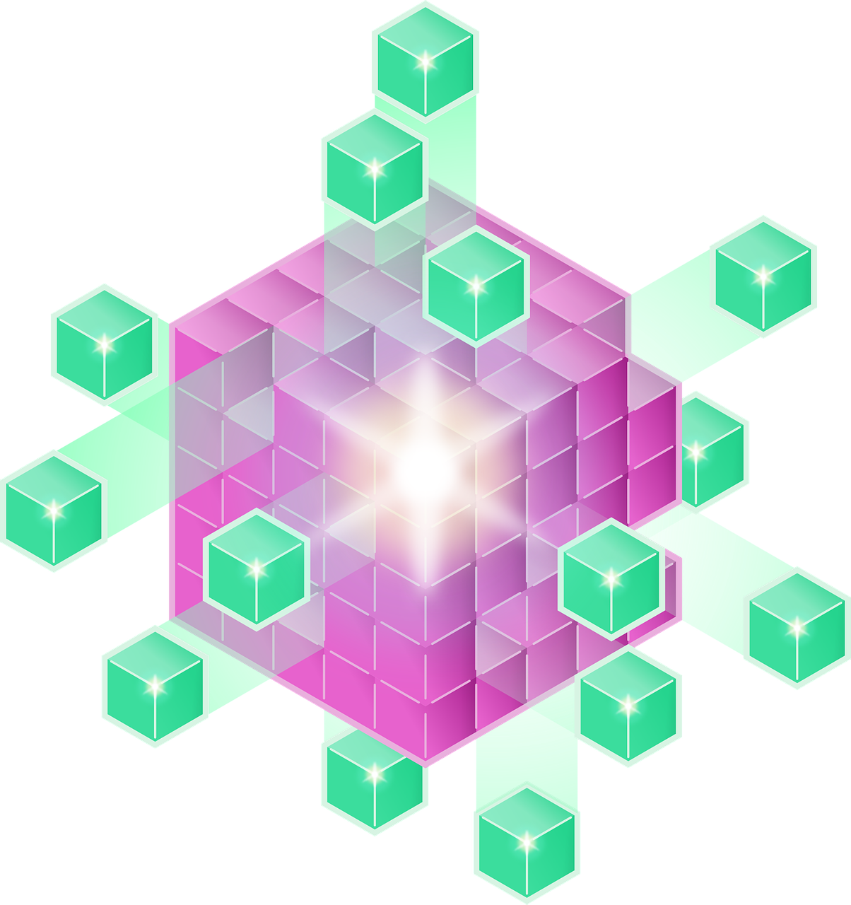 clones, computer, cube