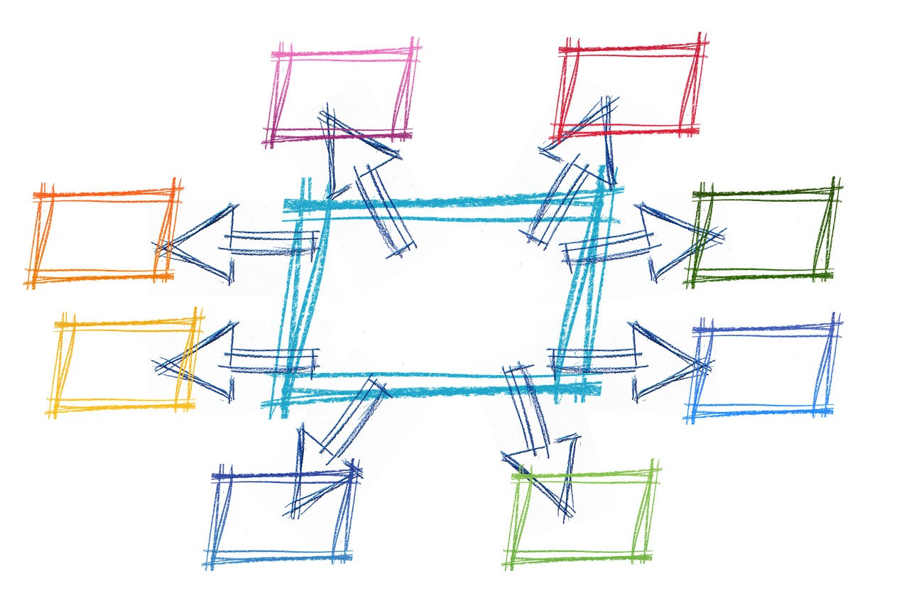network, rectangle, rings